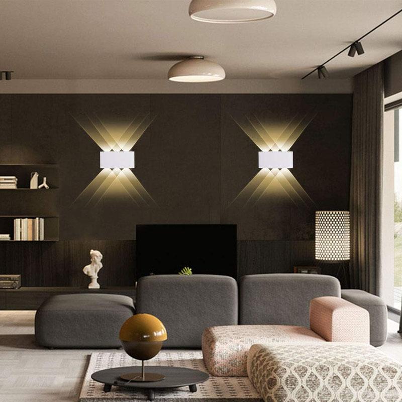 Aluminum LED Wall Lamp Waterproof IP65 Outdoor Garden Lights 2-12W Interior Wall Light for Room Decor Pathway Street Lighting