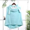 Peignoir à capuche en polaire corail pour enfants - Serviette enveloppante absorbante pour bébé pour le bain et la natation