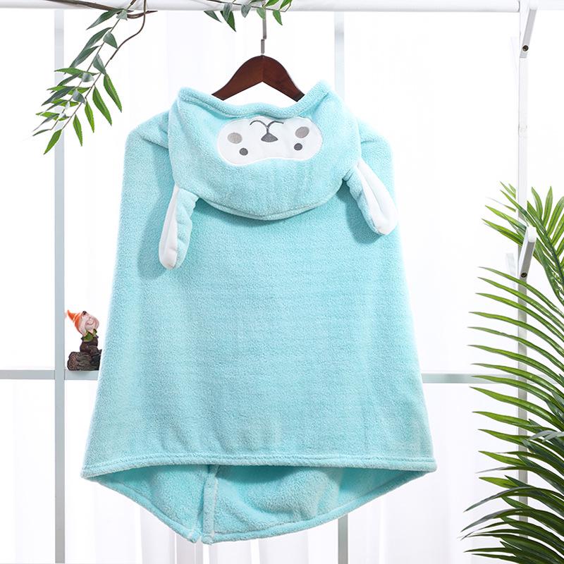 Peignoir à capuche en polaire corail pour enfants - Serviette enveloppante absorbante pour bébé pour le bain et la natation