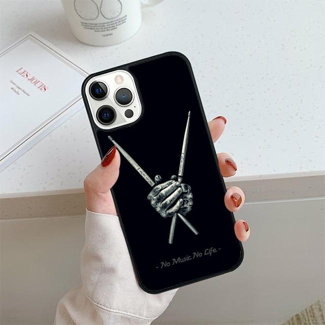 Drums music Phone Case For iPhone 17 Air 13 12 14 15 16  Cover For Apple iPhone 17 Air 14 15 16 Pro Max 6S Plus Coque
