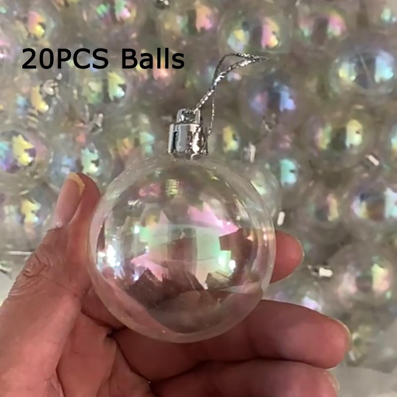 

WTEMPO Iridescent Ornaments Balls Clear Christmas Rainbow Balls Plastic Hanging Pendents Balls for Christmas Tree Party Home Decor Halloween Props 5cm*20pcs разноцветный