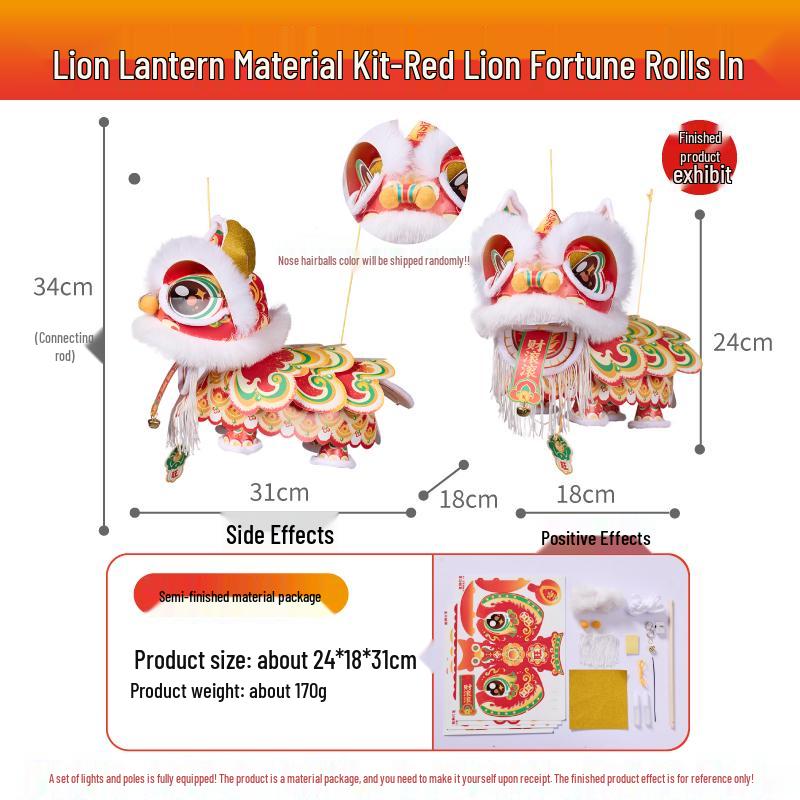 Mid-Autumn Festival 2025 DIY Lion Lantern Kit for Kids - Ancient Style