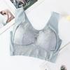 Reggiseno da Donna con Spalline Larghe in Pizzo Senza Cuciture Morbido Traspirante Stile Canotta Reggiseno Imbottito Push Up Reggiseni Elasticizzati Biancheria Intima da Donna