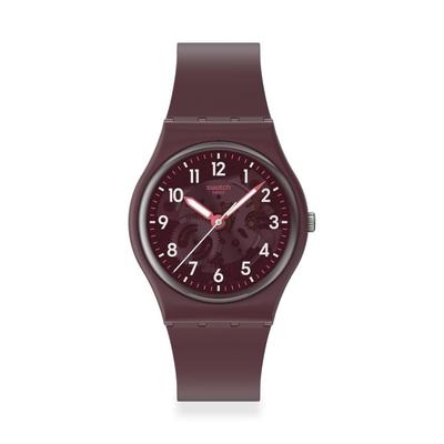 [Swatch] THRU THE CROWN GLASS SO28R115 Watch, Red