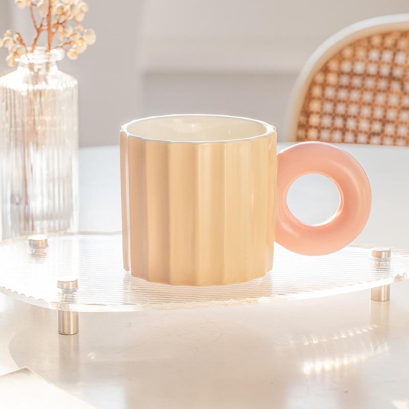 

Mug ins wind coffee cup Morandi color modern simple breakfast cup milk cup cream wind white porcelain 301-400ml