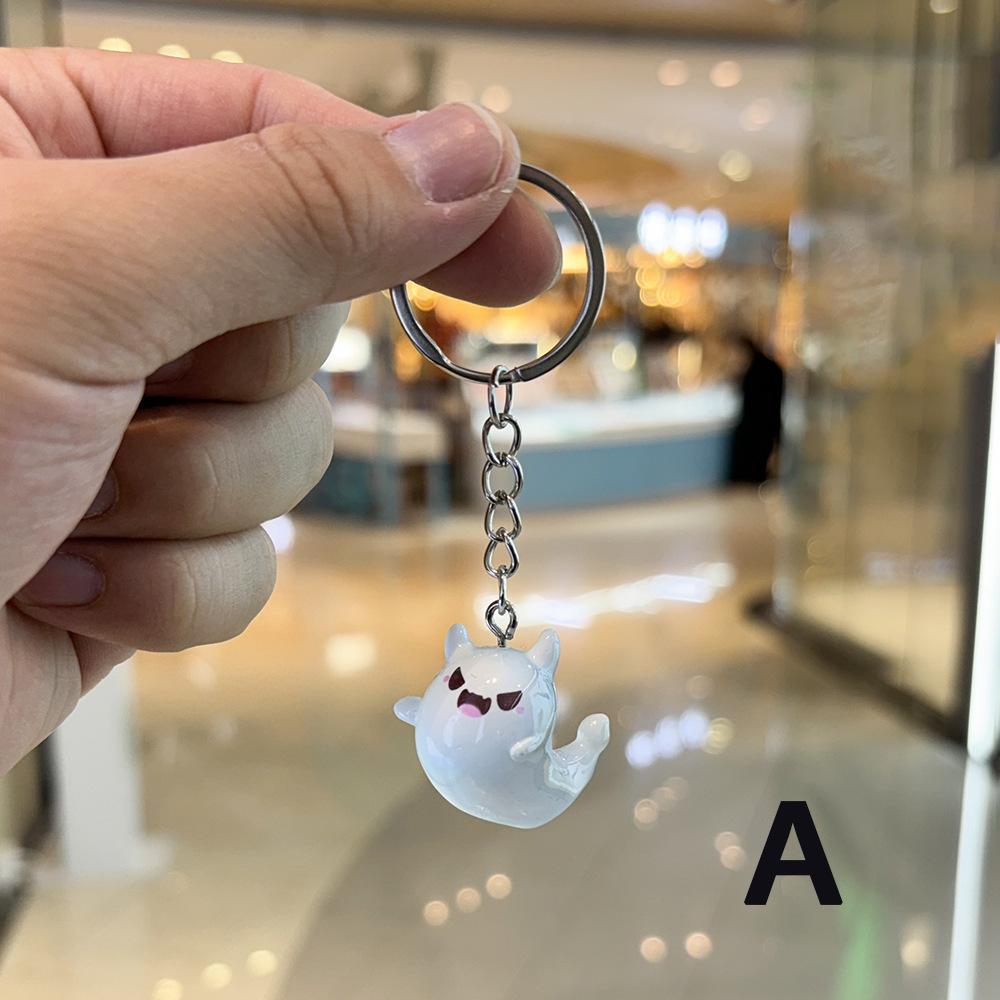 Luminous Halloween Ghost Keychain Cute Cartoon Accessories for Women Couple Family Keychain Pendant