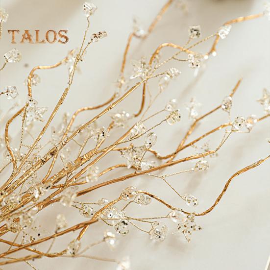 Sclipici artificiale de Crăciun Ornamente de tulpină de fructe de pădure de cristal artificial Pom de Crăciun crenguță strălucitoare crenguțe de mărgele pentru decorarea vazei de nuntă de vacanță