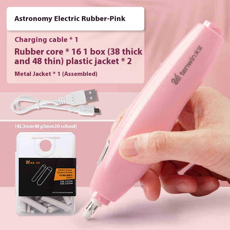 Tenwin Electric Eraser Set With Refill Sketch Electric Highlight Eraser Charging Powered Mechanical Rubber School Stationery