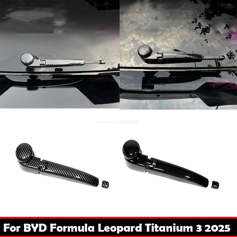 For BYD Equation Leopard Titanium Super 3 2025 2026 ABS Black Rear Trunk Window Windshield Rain Wiper Trim Styling Accessories