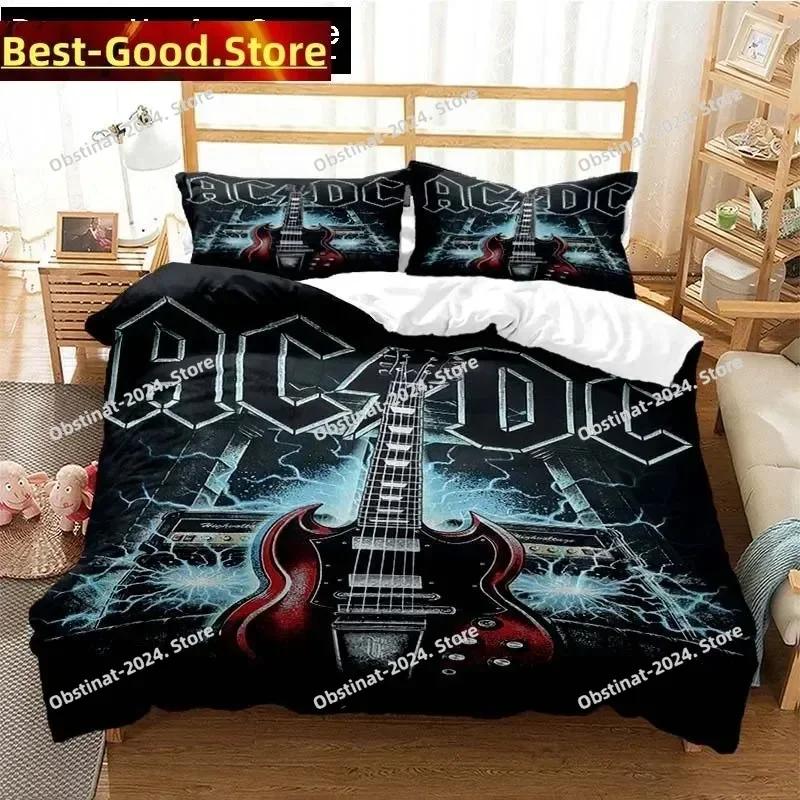 Fashion AC DC Rock Band Bedding Set Printed Bed Set With Pillowcase Bed Duvet Cover Soft Single Double Queen Super King Size