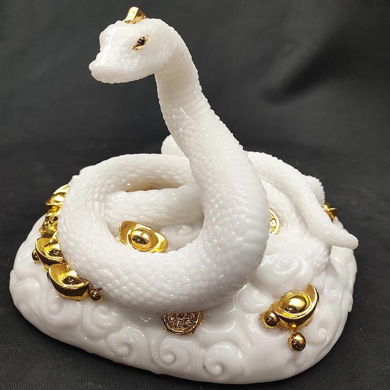 1PCS Resin Modern Creative Biomimetic Animal Snake Front Desk Foyer Living Room Office Desktop Decoration High-end Gift