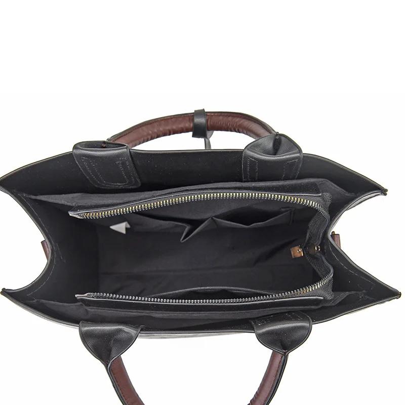 3 in 1 Women Bag Shoulder Handbag Women Vintage Messenger Bags Fashi Luxury Top-Handle Composite Bag Purse Wallet Leather