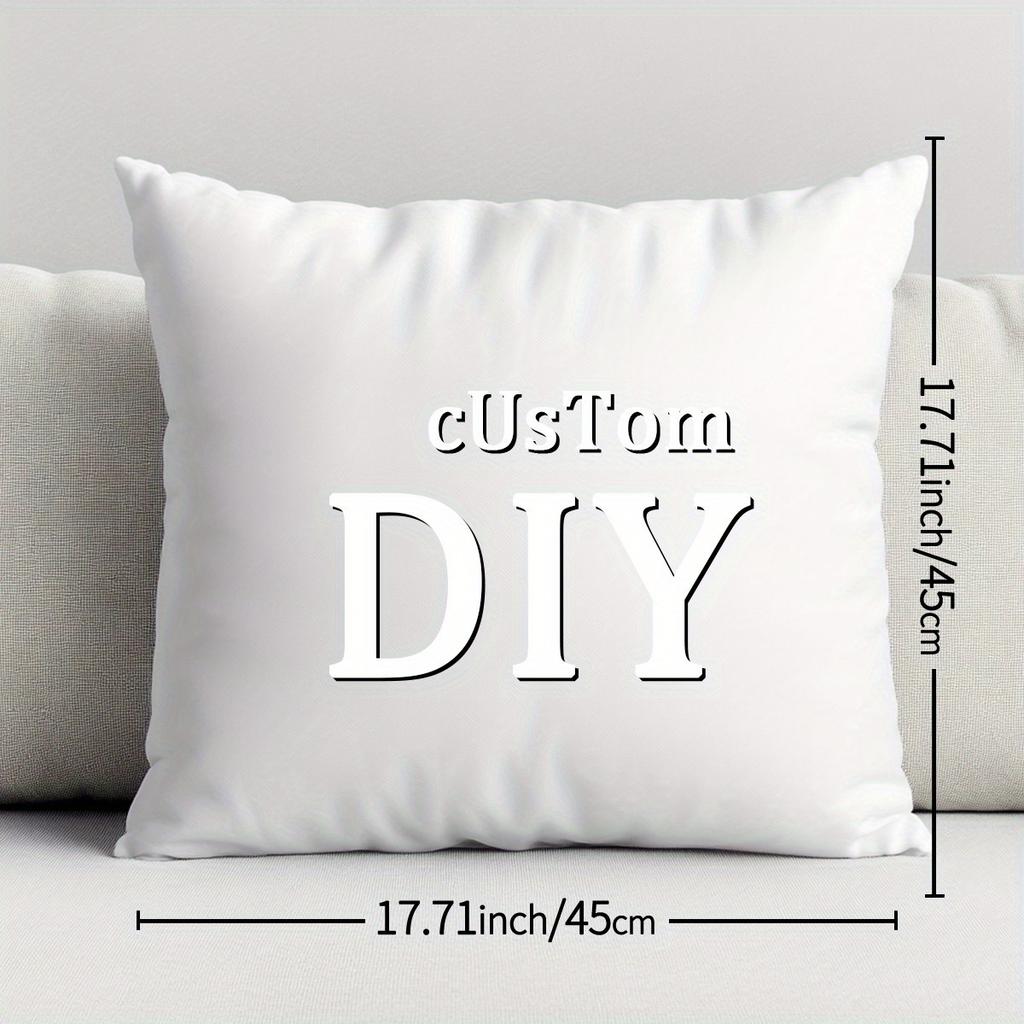 Customized 18x18 Inch Plush Photo Pillowcase, Personalized for Families, Couples, Pets, and Friends, Memories for Home, Office,