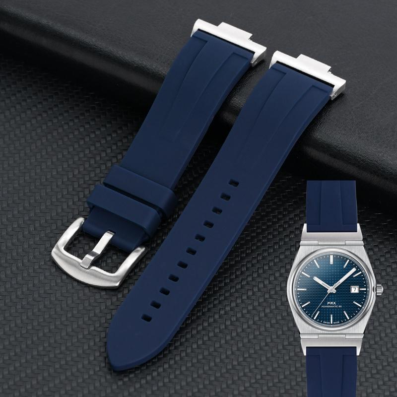Rubber Strap with Adapter for Tissot PRX Series T137.407/T137.410 Super Player 40mm New FKM Quick Release Watch Band 12mm