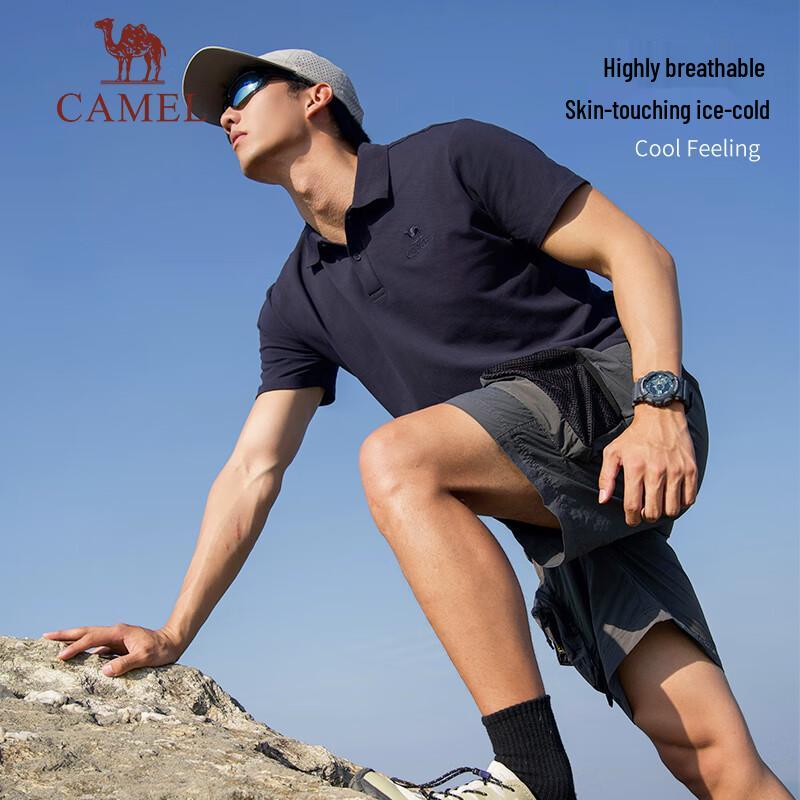 

CAMEL Men s Outdoor Quick-Dry Cooling Polo Shirt L