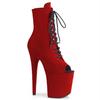 20Cm front lace-up fish mouth thin heel high heel low boots nightclub stage pole dance high heel sole short boots