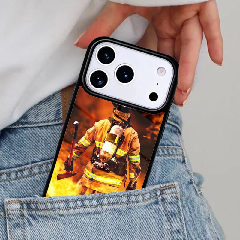 Firefighter Heroes Fireman print Phone Case for iPhone 16e 15 14 13 12 17 Pro Max Plus Air 17pro Cover Coque