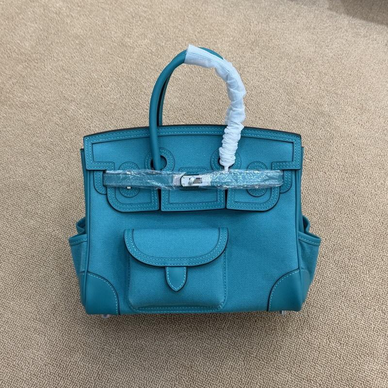 New 25CM Cargo-Swift leather with canvas pocket leather shoulder strap