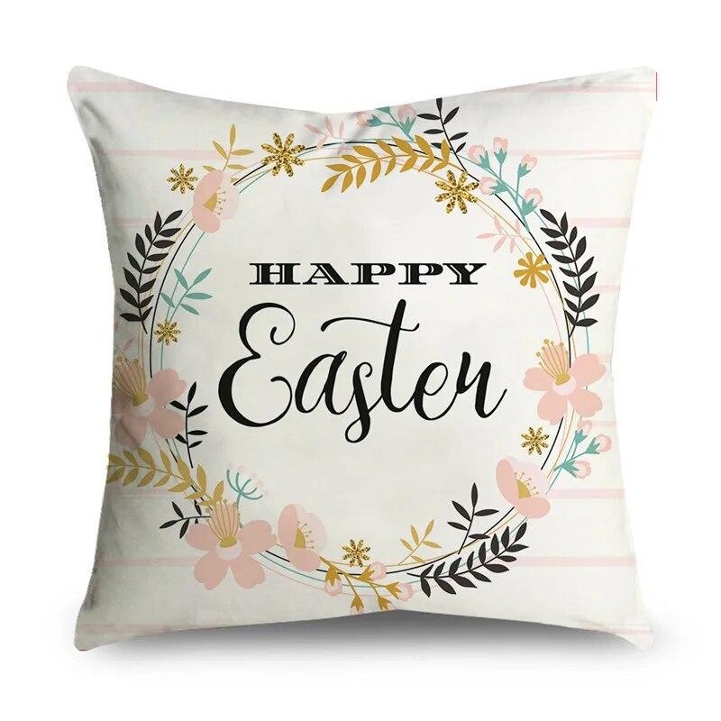 Dekorativer Kissenbezug mit Ostermotiv, fröhlicher Osterhase, Überwurf-Kissenbezug für Wohnzimmer, Sofa, Schlafzimmer, Heimdekoration