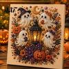 Reusable Halloween Craft Supplies Ghost Faux Pearl Art DIY Kit, Spooky 3D Bead Festive Kit Painting Crafts, Gothic Wall for Adults Beginners Realistic
