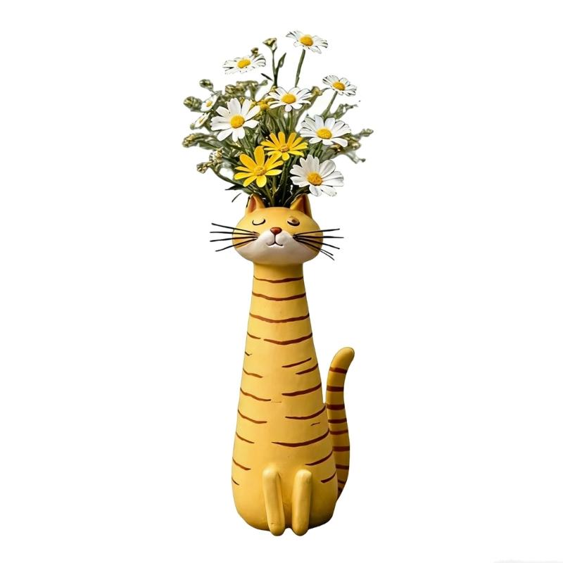 

Artistic Cats Themed Vases Whimsical Flower Arrangement Container Resin Craft Ornament For Home Or Office Styling Decors