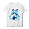 Hatsune Miku MIKU Co Branded Printed TShirt for Unisex and Unisex Anime Round Neck Summer Fashion Trend Short Sleeve
