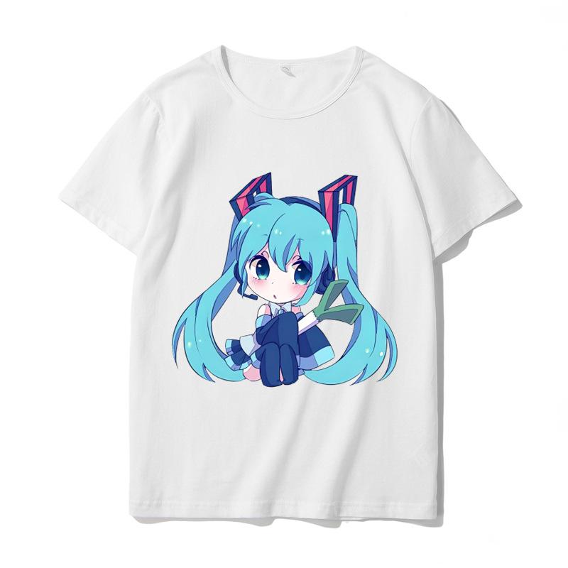 Hatsune Miku MIKU Co Branded Printed TShirt for Unisex and Unisex Anime Round Neck Summer Fashion Trend Short Sleeve