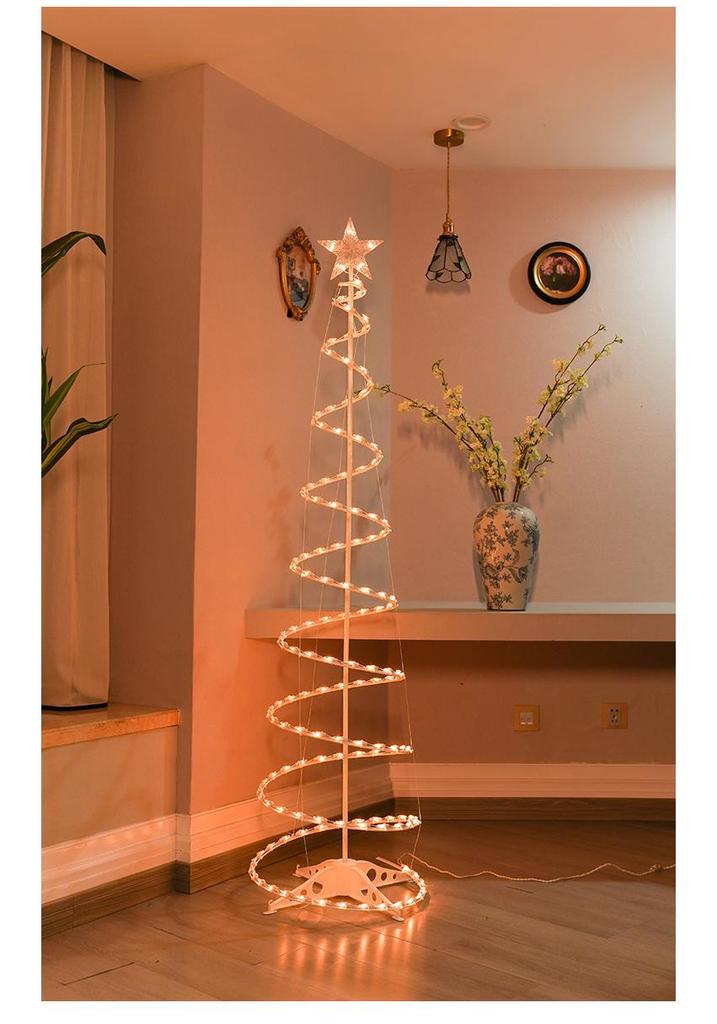 1.8m Tungsten Wire Spiral Christmas Tree Lights, Simple Ins Style, Festive Glow