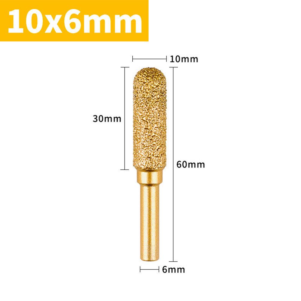 Aa8-25mm Diamond GrindingHead6mm Shank Rotary File Iron Steel Burr Polish Bit For Glass Stainless Steel Stone Rotary Tool