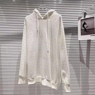 Women's Fashion Casual Polka Dot Print Long Sleeve Hooded Hoodies & Sweatshirts