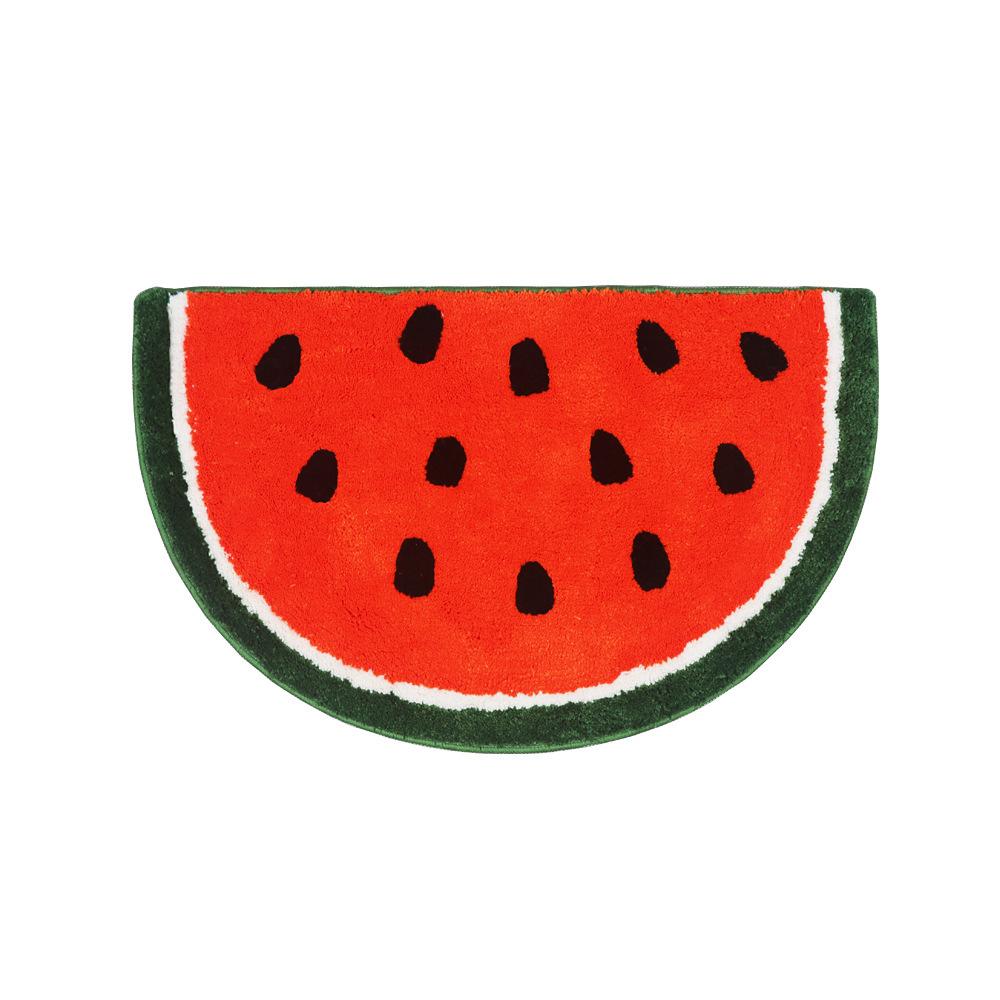Outside The Door, Semi-round Rainbow Cartoon Floor Mat, Door Mat, Toilet Non-slip Floor Mat, Bathroom, Absorbent Decorative Mat, Carpet, Bathroom