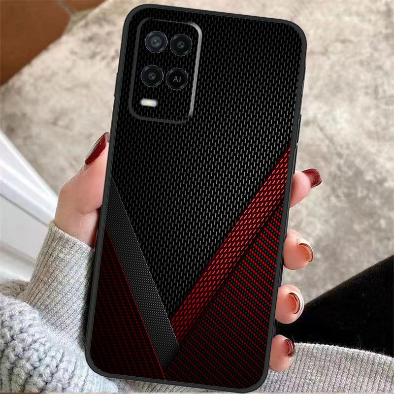 Car Carbon Fibre Pattern Case For Oppo A60 A80 A40 A5 Pro A15 A16 A17 A57 A77 A94 A74 A54 A76 A96 A18 A38 A58 A78 A98