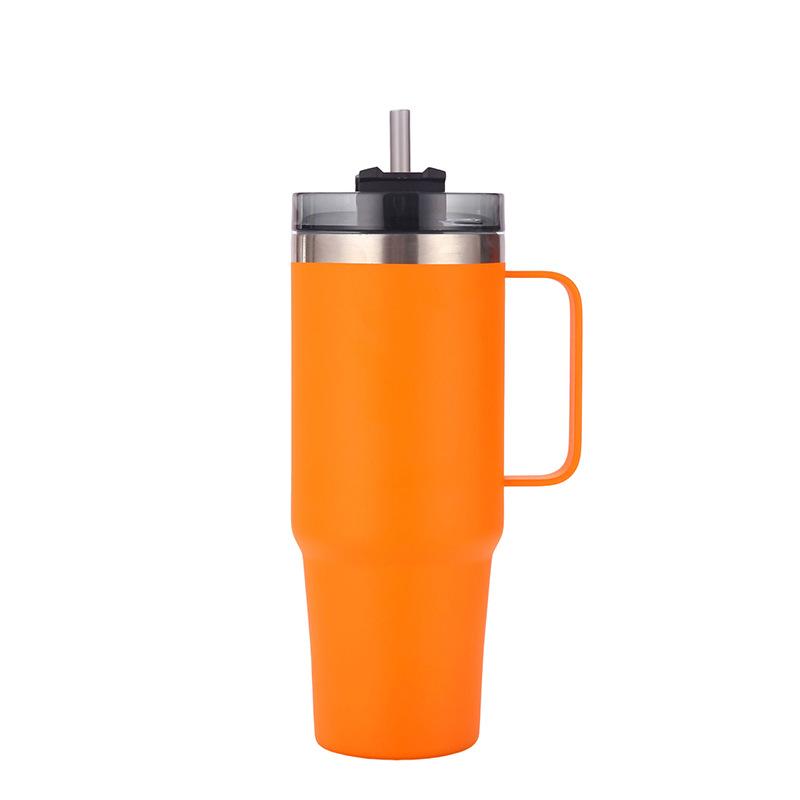 Stainless Steel Ice Ba Cup Double Vacuum Vacuum Cup Large Capacity with Straw with Lid Handle Car Cup