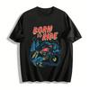 Born To Ride Motorrad Print T-Shirt Outdoor Reiten Retro Lässiges Oberteil Reines Baumwoll-T-Shirt
