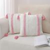 Cotton Yarn Jacquard Tufted Tassel Throw Pillow Cover Office Waist Cushion Home Sofa Bedside Cushion