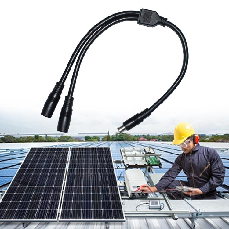 40cm/15.75inch DC8020 1 Stecker auf zwei Buchsen Stromkabel Kupfer Verbindungsdraht 2-in-1 Ladekabel für Solarmodul