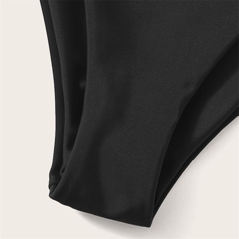 Chiloți de baie triunghiulari vintage fără cusături pentru femei - Costume de baie retro în culori uni