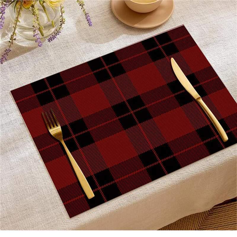 Jolly Christmas Linen Placemats - Stain-Proof, Heat-Resistant Holiday Table Decor