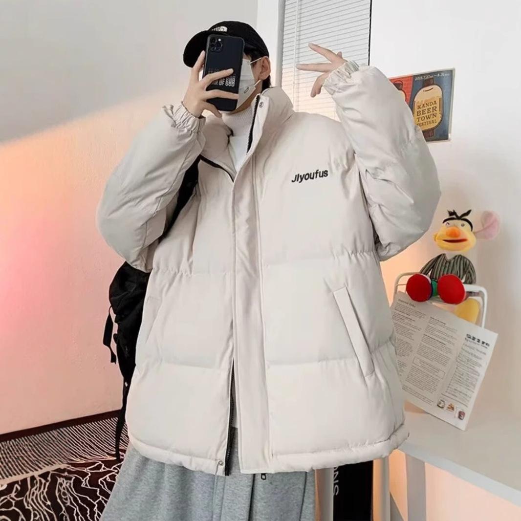 

Down Jacket Men s Winter Thick Plus Size Hong Kong Wind Coat Autumn and Winter Black Light and Thin Teenagers Loose Winter Clothes. XXL