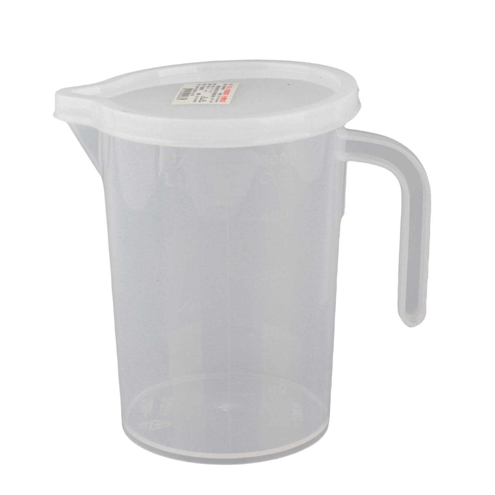 

500 мл/1000 мл Прозрачные пластиковые мерные стаканы пищевого класса с крышкой Кухонные аксессуары для приготовления пищи и выпечки Бытовая кухонная утварь