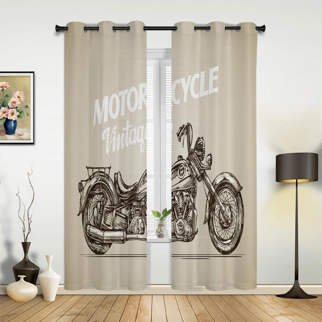 Eagle Banner Motorcycle Curtains for Bedroom Living Room Drapes Kitchen Children's Room Window Curtain Modern Home Decor