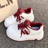 Ankela red muffin thick-soled heightening striped little white shoes women's 2025 spring and autumn new popular versatile casual board shoes
