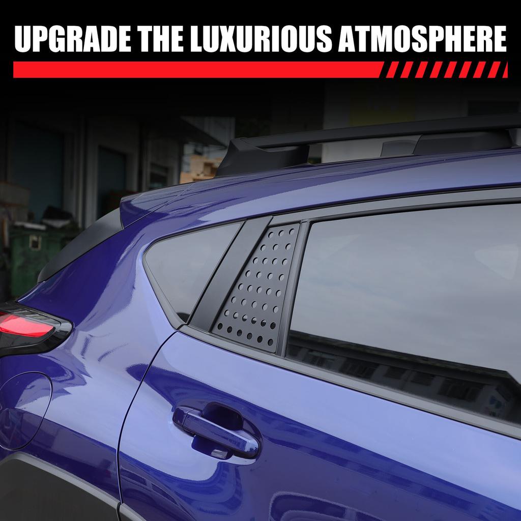 Black Alloy Rear Door Window Pillar Post Cover Trim For Subaru Crosstrek +