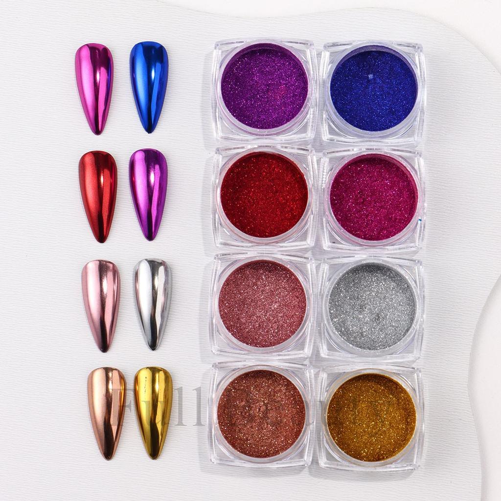 New 8 Colors Bottled Magic Mirror Nail Glitter Set Bottled Mirror Nail Polish Nail