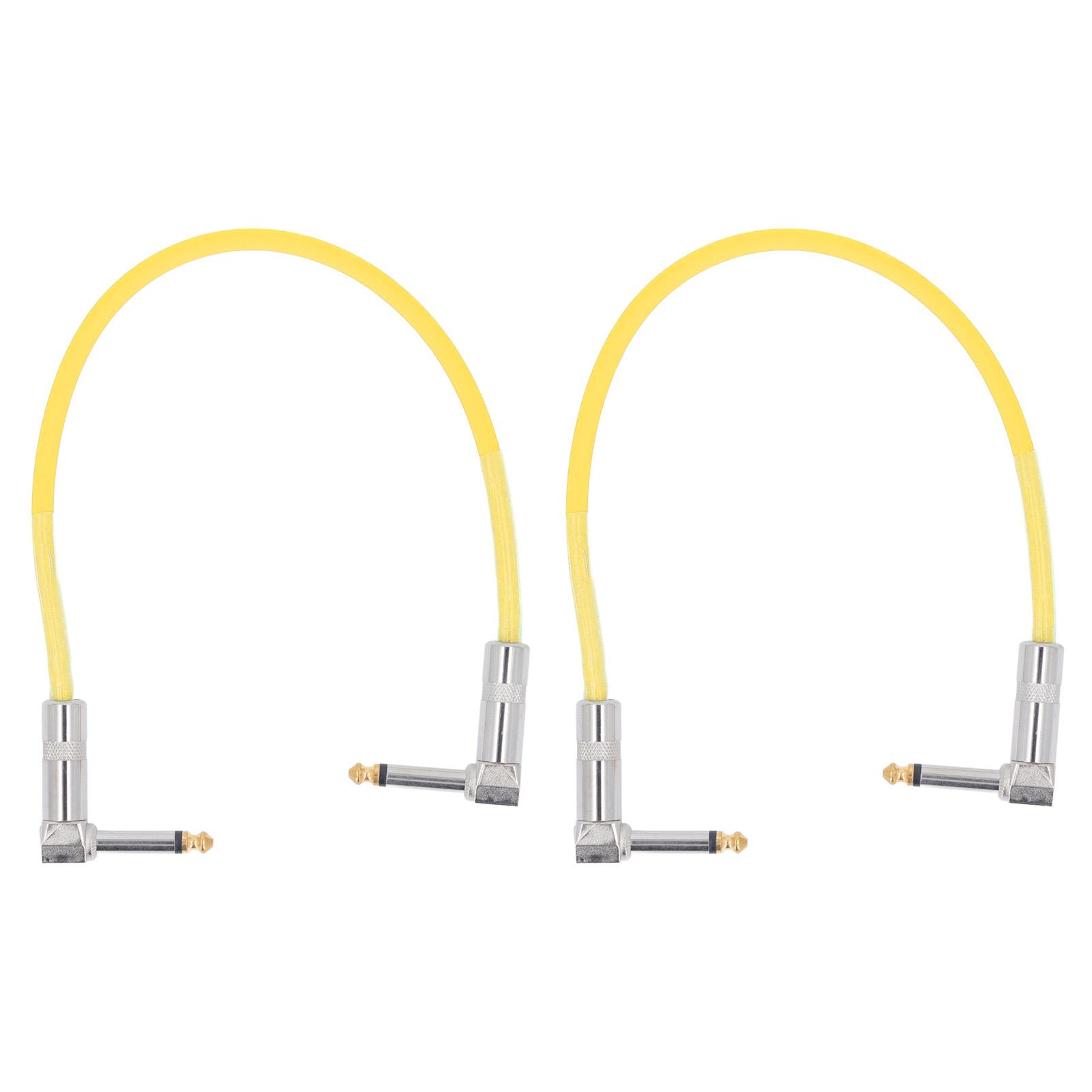 

2 шт., 12-дюймовая гитарная перемычка, штекер 1/4 дюйма, гитарный кабель для педали эффектов, музыкальный инструмент из чистой меди, Ca Yellow