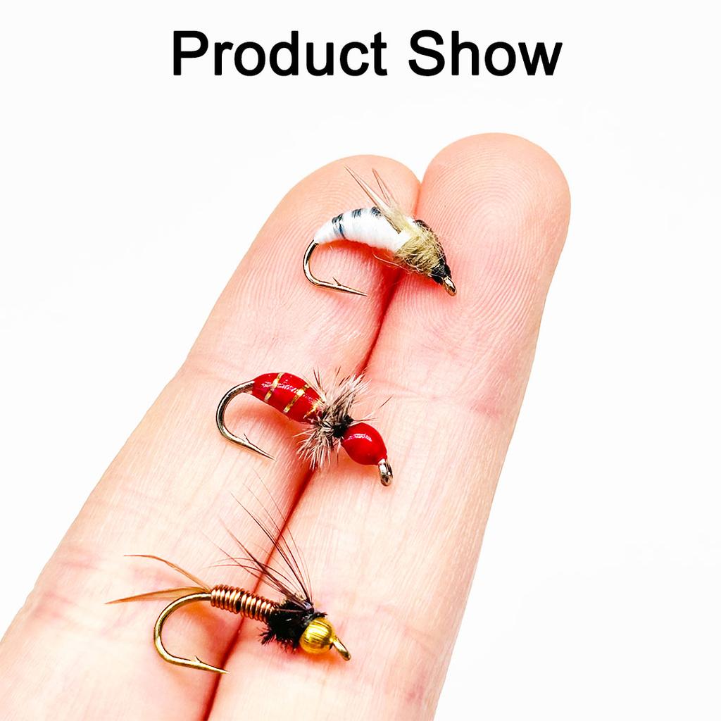 Fly Fishing Bait-3Box Bundle(Total 9Pcs Flies)Fly Fishing Artificial Wet Flies Nymphs Bait for Trout Artificial Fishing Lures