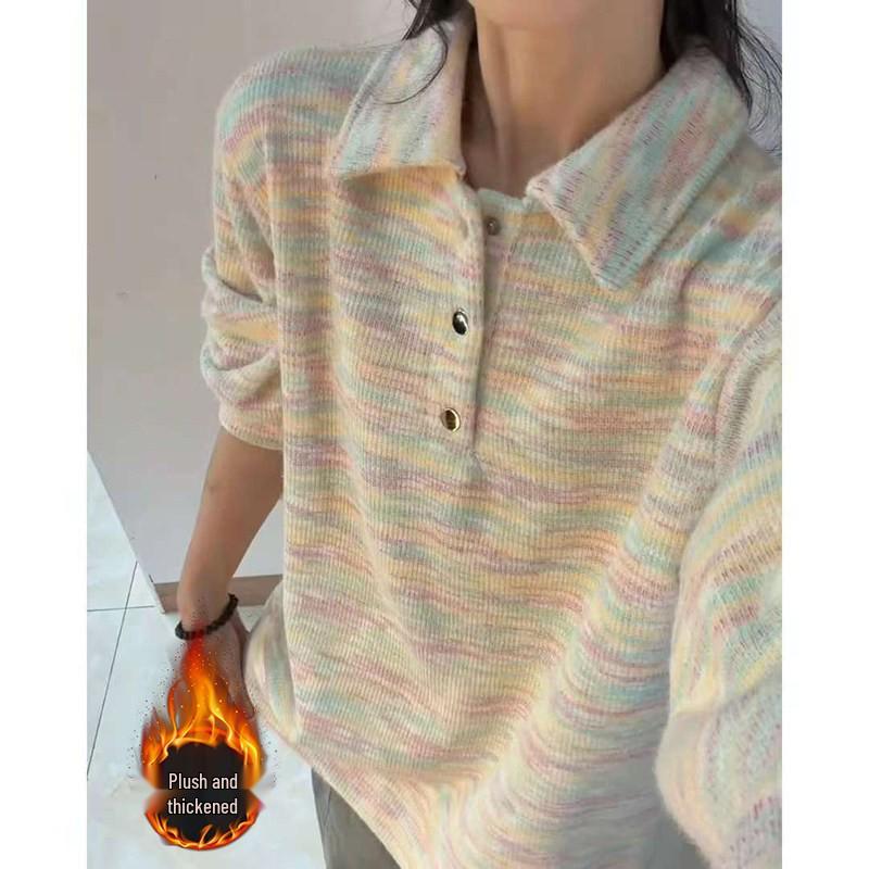 

Colorful Polo Collar Hoodie for Men - American Style Knitwear, Plus Velvet, Loose Fit, Casual Top for Spring, Autumn, Winter 3XL