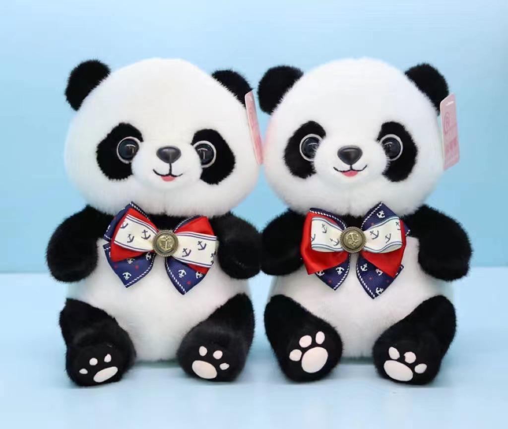 Cute 8-Inch Navy Panda Plush Toy Doll Plush National Treasure Giant Panda Rag Doll Children'S Gift