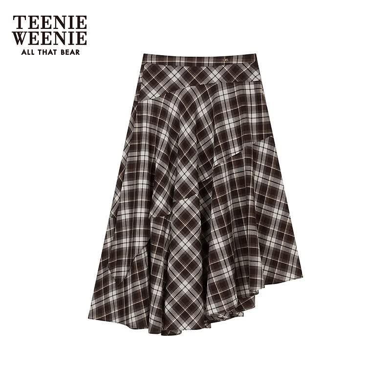 Teenie Weenie Gonna Larga Asimmetrica a Quadri Vintage da Donna