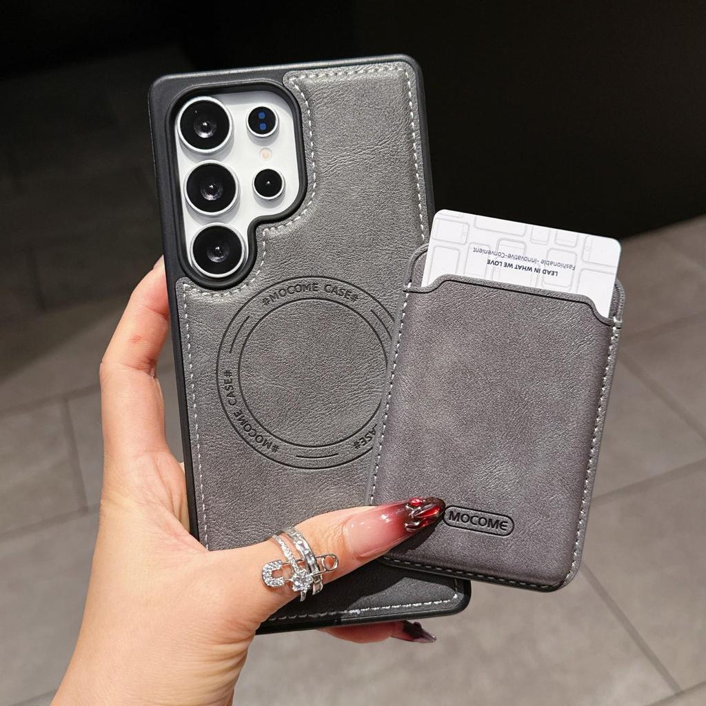Samsung S25Edge/S24 ULTRA Pinshield Leather Anti-Fall Magnetic Card Holder Case